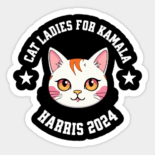 Cat Ladies for Kamala Harris 2024 Sticker
